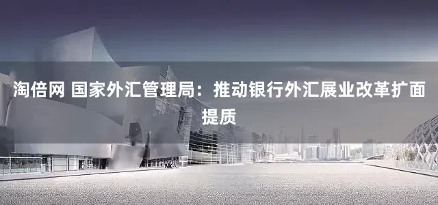 淘倍网 国家外汇管理局：推动银行外汇展业改革扩面提质